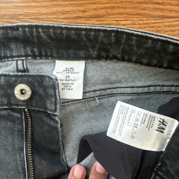 H&M Jeans Black Womens 29 Slim Ankle - Picture 4 of 11